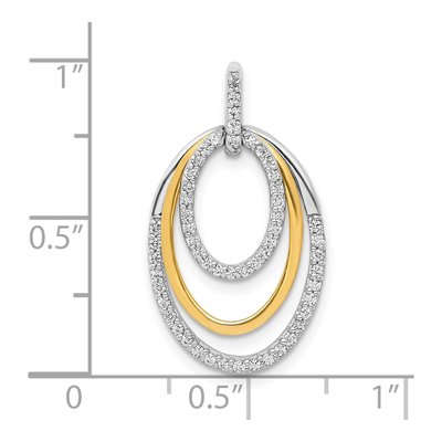 10K Two-Tone Gold 1/4 ct tw Diamond Triple Oval Pendant – view 4