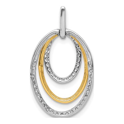 14K Two-Tone Gold 1/4 ct tw Diamond Triple Oval Pendant – view 4
