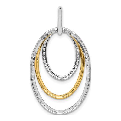 14K Two-Tone Gold 1/2 ct tw Diamond Triple Oval Pendant – view 3