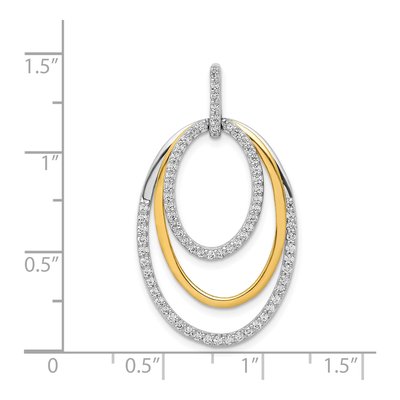14K Two-Tone Gold 1/2 ct tw Diamond Triple Oval Pendant – view 4