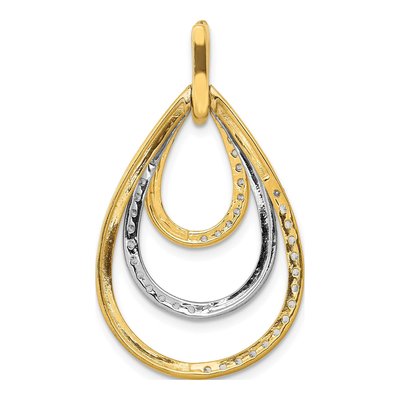 14K Two-Tone Gold 1/2 ct tw Diamond Triple Teardrop Pendant – view 3