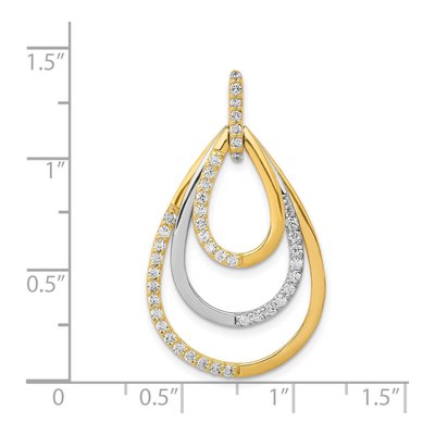14K Two-Tone Gold 1/2 ct tw Diamond Triple Teardrop Pendant – view 4