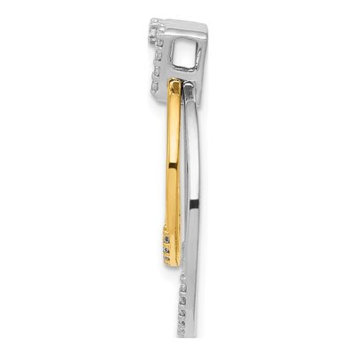 14K Two-Tone Gold 1/4 ct tw Lab-Grown Diamond Double Circle Slide Pendant – view 3