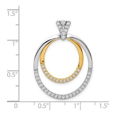 14K Two-Tone Gold 1/2 ct tw Diamond Fancy Double Circle Pendant – view 4