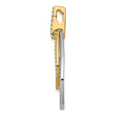 14K Two-Tone Gold 1/4 ct tw Diamond Double Teardrop Pendant – view 3