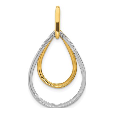 14K Two-Tone Gold 1/4 ct tw Diamond Double Teardrop Pendant – view 4