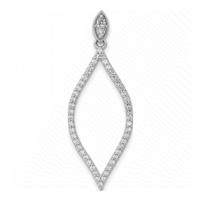 14K White Gold 1/2 ct tw Diamond Pendant