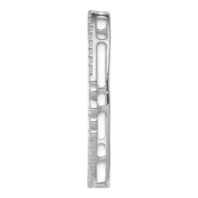 14K White Gold 3/4 ct tw Diamond Oval Slide Pendant – view 3