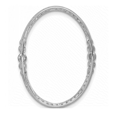 14K White Gold 3/4 ct tw Diamond Oval Slide Pendant – view 4