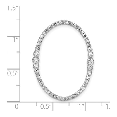 14K White Gold 3/4 ct tw Diamond Oval Slide Pendant – view 5