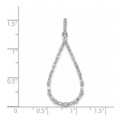 14K White Gold 1/2 ct tw Diamond Teardrop Pendant – view 5