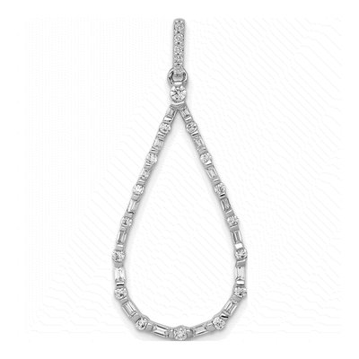 14K White Gold 1/2 ct tw Diamond Teardrop Pendant