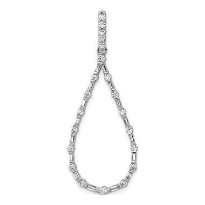 14K White Gold 3/4 ct tw Diamond Teardrop Pendant