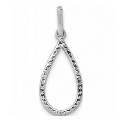 14K White Gold 1/4 ct tw Diamond Teardrop Pendant – view 4
