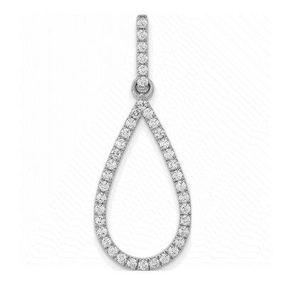 14K White Gold 1/2 ct tw Lab-Grown Diamond Teardrop Pendant