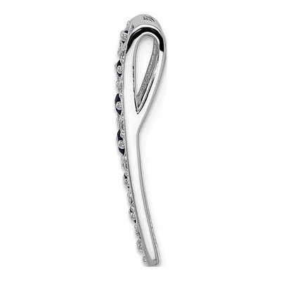 14K White Gold 1/5 ct tw Sapphire & Diamond Graduated Slide Pendant – view 3