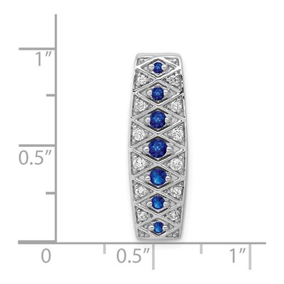 14K White Gold 1/5 ct tw Sapphire & Diamond Graduated Slide Pendant – view 4