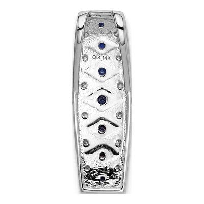 14K White Gold 1/5 ct tw Sapphire & Diamond Graduated Slide Pendant – view 5