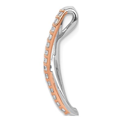 14K Two-Tone Gold 1/5 ct tw Diamond Twisted Slide Pendant – view 2