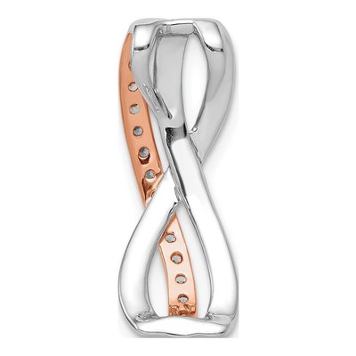 14K Two-Tone Gold 1/5 ct tw Diamond Twisted Slide Pendant – view 3