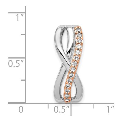 14K Two-Tone Gold 1/5 ct tw Diamond Twisted Slide Pendant – view 4