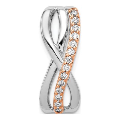 14K Two-Tone Gold 1/5 ct tw Diamond Twisted Slide Pendant