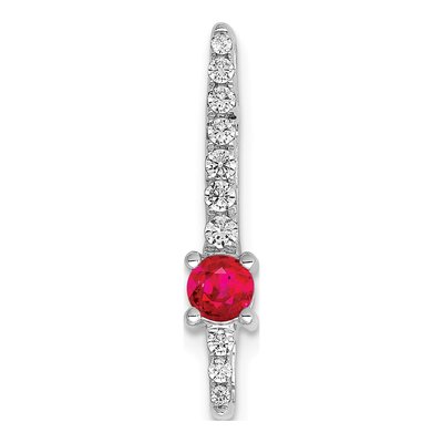14K White Gold 1/7 ct tw Ruby & Diamond Fancy Slide Pendant