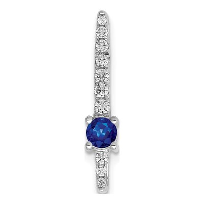 14K White Gold 1/7 ct tw Sapphire & Diamond Slide Pendant