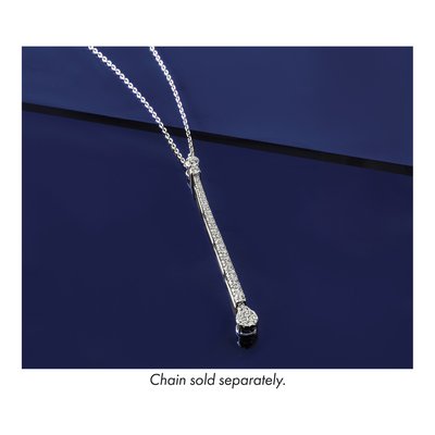 14K White Gold 1 ct tw Lab-Grown Diamond Bar Slide Pendant – view 4
