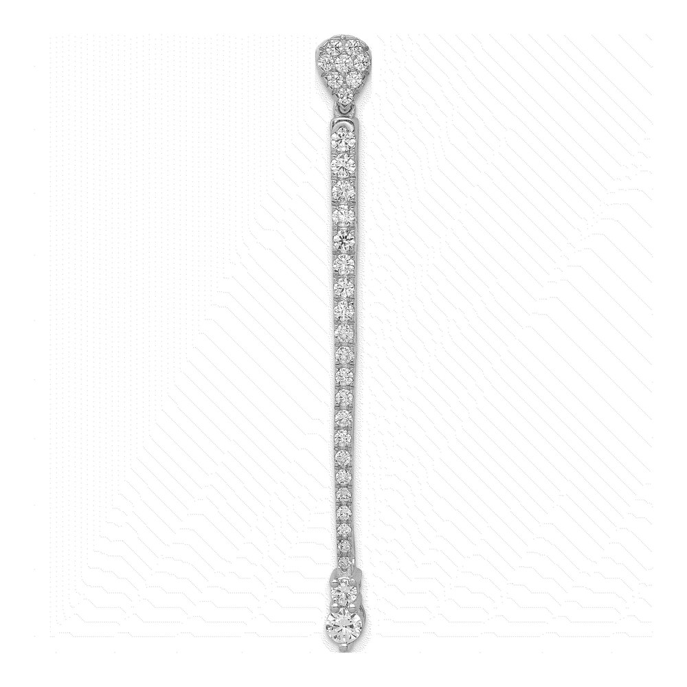14K White Gold Lab Grown Diamond Bar Chain Slide