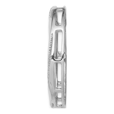 14K White Gold 1/5 ct tw Diamond Twist Circle Slide Pendant – view 2