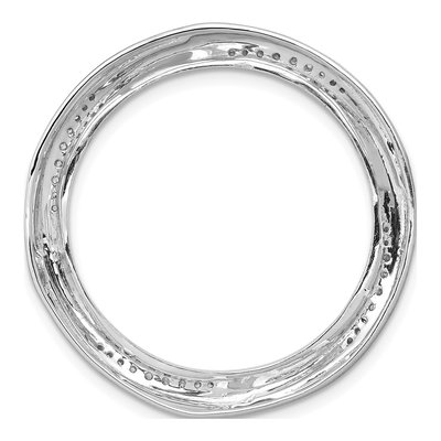 14K White Gold 1/5 ct tw Diamond Twist Circle Slide Pendant – view 3