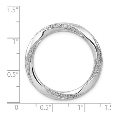 14K White Gold 1/5 ct tw Diamond Twist Circle Slide Pendant – view 4