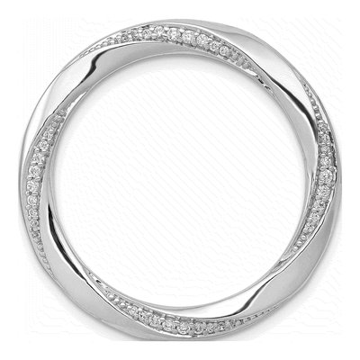 14K White Gold 1/5 ct tw Diamond Twist Circle Slide Pendant