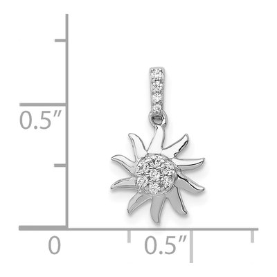 14K White Gold 1/15 ct tw Diamond Sun Pendant – view 5