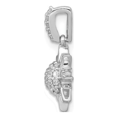 14K White Gold 1/10 ct tw Diamond Fancy Sun Star Pendant – view 3