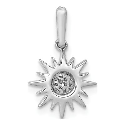 14K White Gold 1/10 ct tw Diamond Fancy Sun Star Pendant – view 4