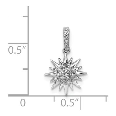 14K White Gold 1/10 ct tw Diamond Fancy Sun Star Pendant – view 5