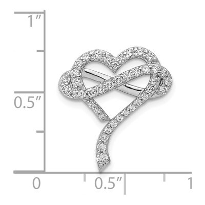 14K White Gold 1/2 ct tw Diamond Infinity Heart Slide Pendant – view 5