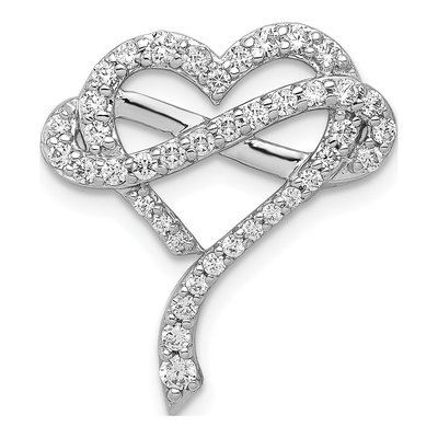 14K White Gold 1/2 ct tw Diamond Infinity Heart Slide Pendant