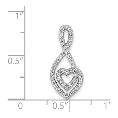 14K White Gold 1/4 ct tw Diamond Heart Infinity Slide Pendant – view 5