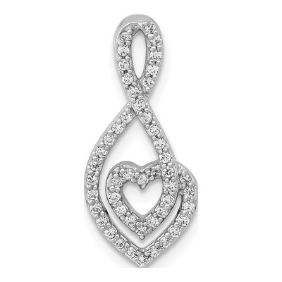 14K White Gold 1/4 ct tw Diamond Heart Infinity Slide Pendant