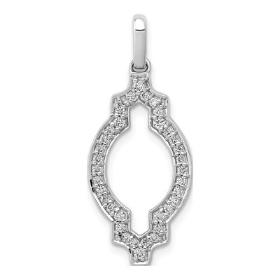 14K White Gold 1/4 ct tw Diamond Vintage Pendant