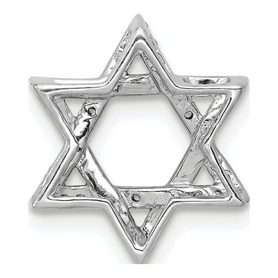 14K White Gold 1/10 ct tw Diamond Star of David Slide Pendant – view 4