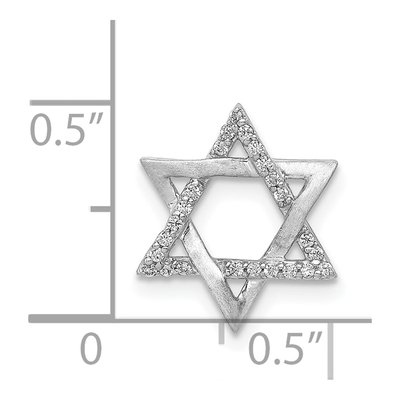 14K White Gold 1/10 ct tw Diamond Star of David Slide Pendant – view 5
