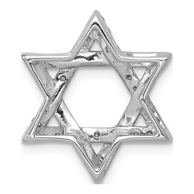 14K White Gold 1/4 ct tw Diamond Star of David Slide Pendant – view 4