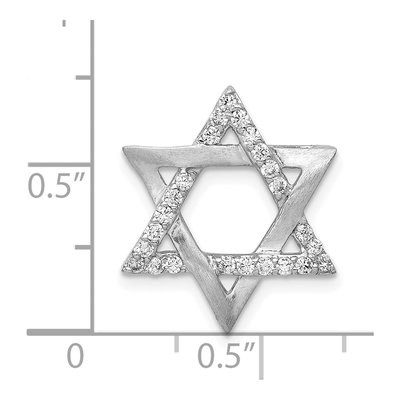14K White Gold 1/4 ct tw Diamond Star of David Slide Pendant – view 5
