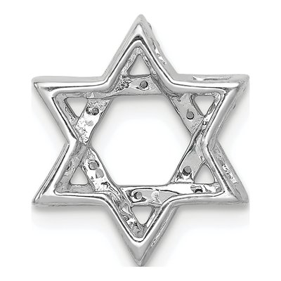 14K White Gold 1/5 ct tw Diamond Star of David Slide Pendant – view 4