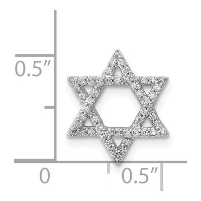 14K White Gold 1/5 ct tw Diamond Star of David Slide Pendant – view 5