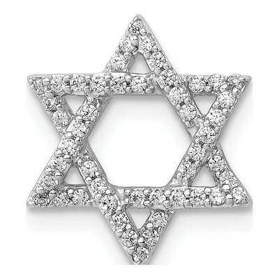 14K White Gold 1/5 ct tw Diamond Star of David Slide Pendant